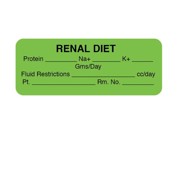 Renal Diet / Protein / Na+ / K+ Label 7/8 x 1-5/8"